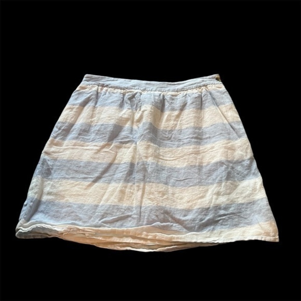 Vineyard Vines blue and white striped preppy linen coastal skirt